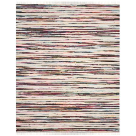 Safavieh 9 x 12 ft. Rag Hand Woven Rug, Large Rectangle - Ivory and Multi Color RAR126G-9